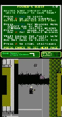 PlayChoice-10: Uncle Fester's Quest - The Addams Family screen shot game playing